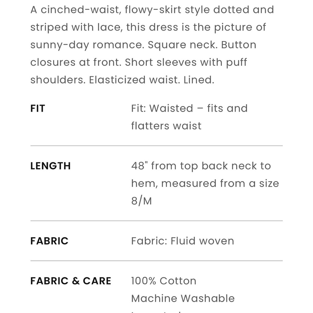 Loft dotted lace trim square neck midi dress - Picture 4 of 6